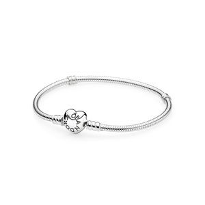 Pandora silver charm bracelet with Heart clasp